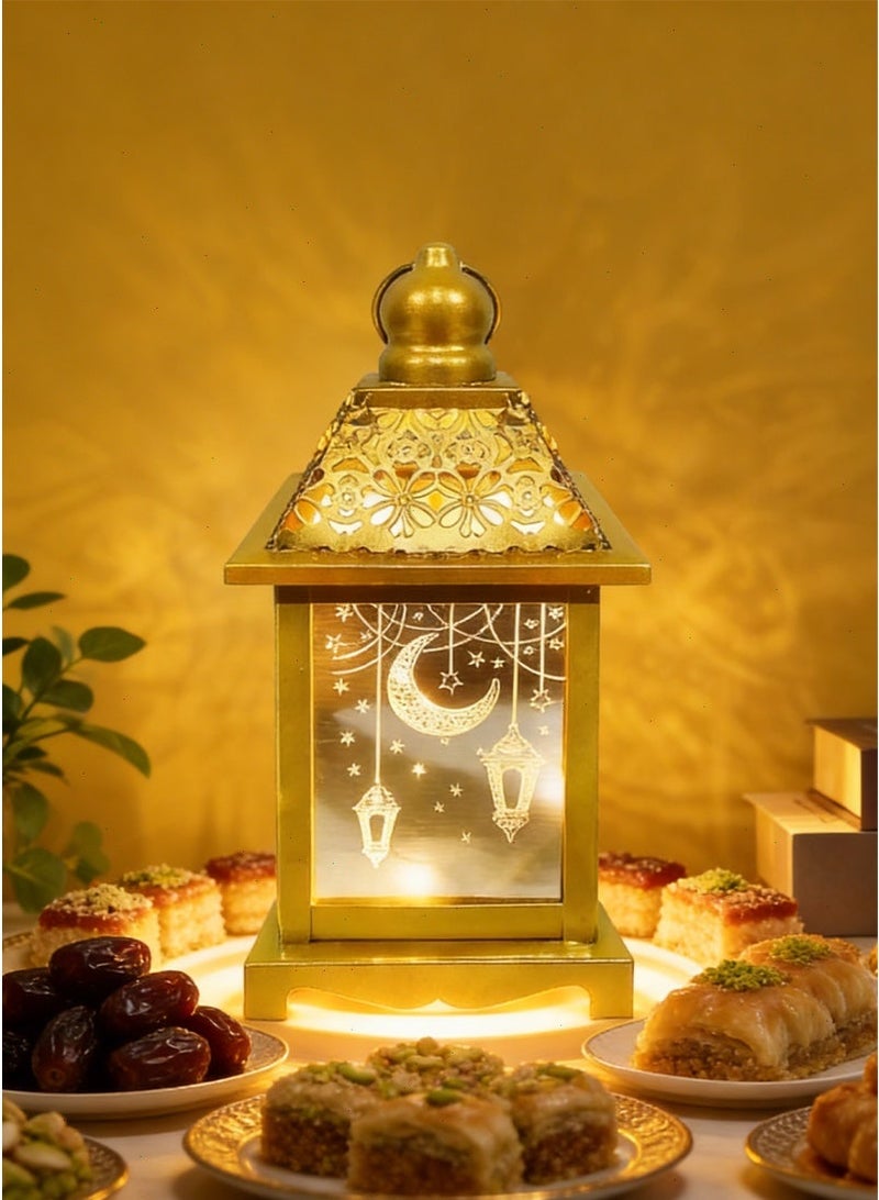 Ramadan Lantern, LED Ramadan Lights, Waterproof & Battery Lantern Lamp, Warm White Hanging Light for Ramadan Decorations & Eid Mubarak Home Use - Image 4